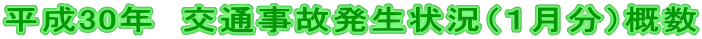 平成30年 交通事故発生状況(1月分)概数