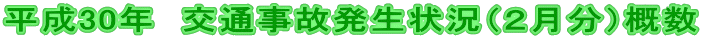 平成30年 交通事故発生状況(2月分)概数