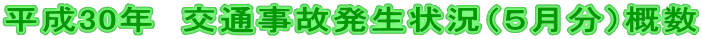 平成30年 交通事故発生状況(5月分)概数