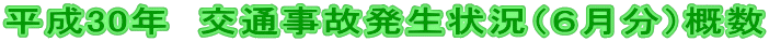 平成30年 交通事故発生状況(6月分)概数