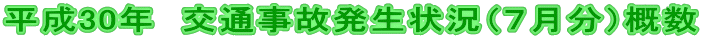 平成30年 交通事故発生状況(7月分)概数