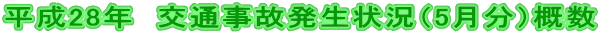平成28年 交通事故発生状況(5月分)概数